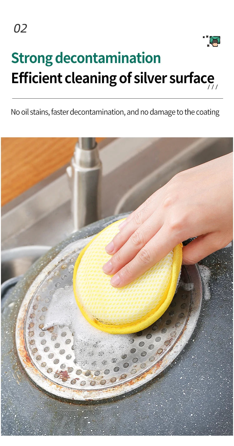 Dishwashing Sponge Reusable Washable Sponges Double Side Magic Sponge To Wash Dishes Useful Things for Kitchen Clean Tools