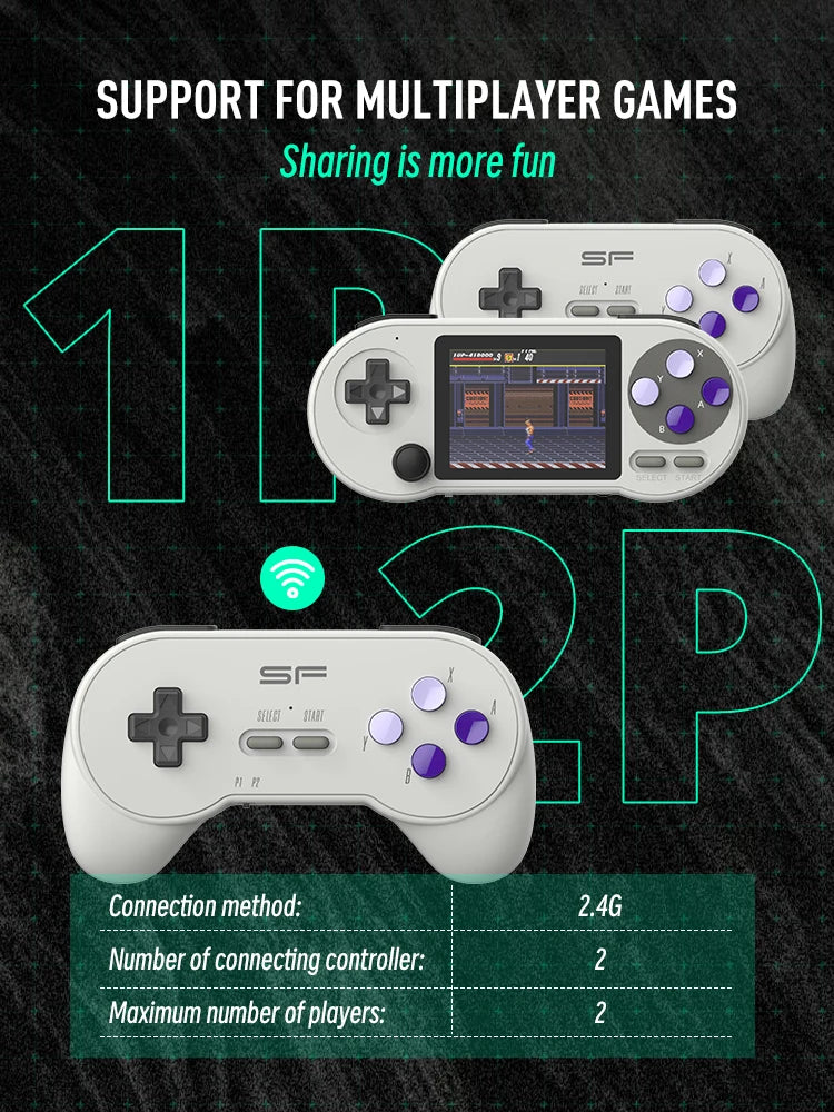 SF2000 Portable Handheld Game Console 3 Inch IPS Retro Game Consoles Built-in 6000 Games Retro Video Games For Kids