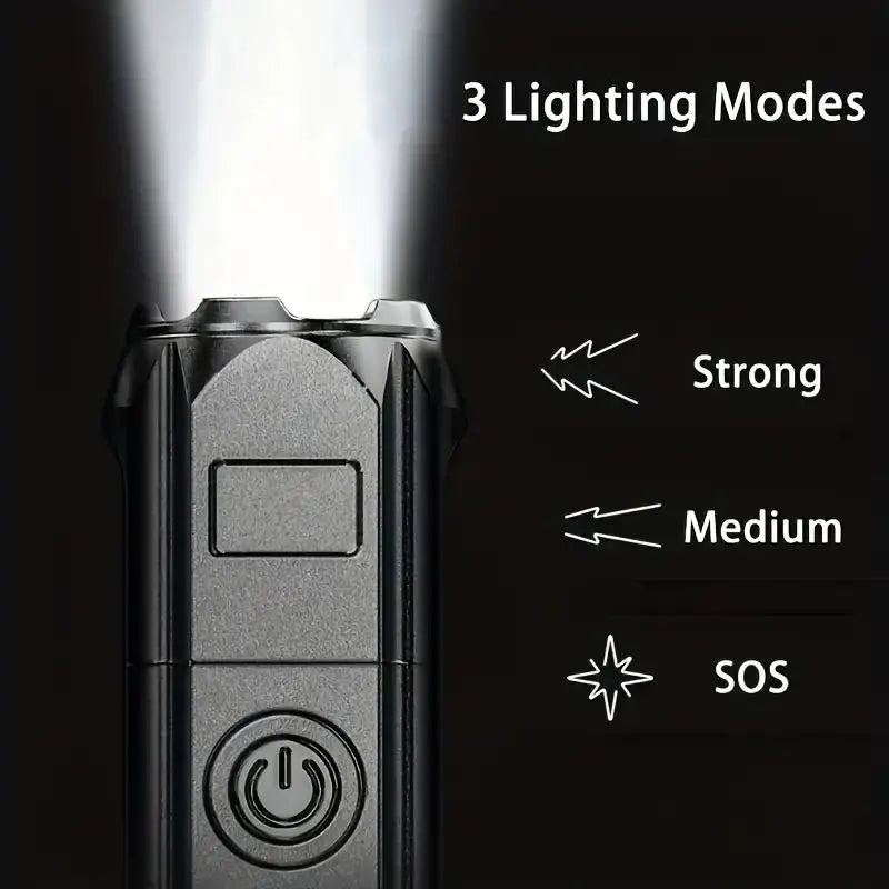 LED Camping Torch Flashlight High Power USB Rechargeable Spotlight Zoom Lantern Built-in Battery For Fishing Outdoor Waterproof