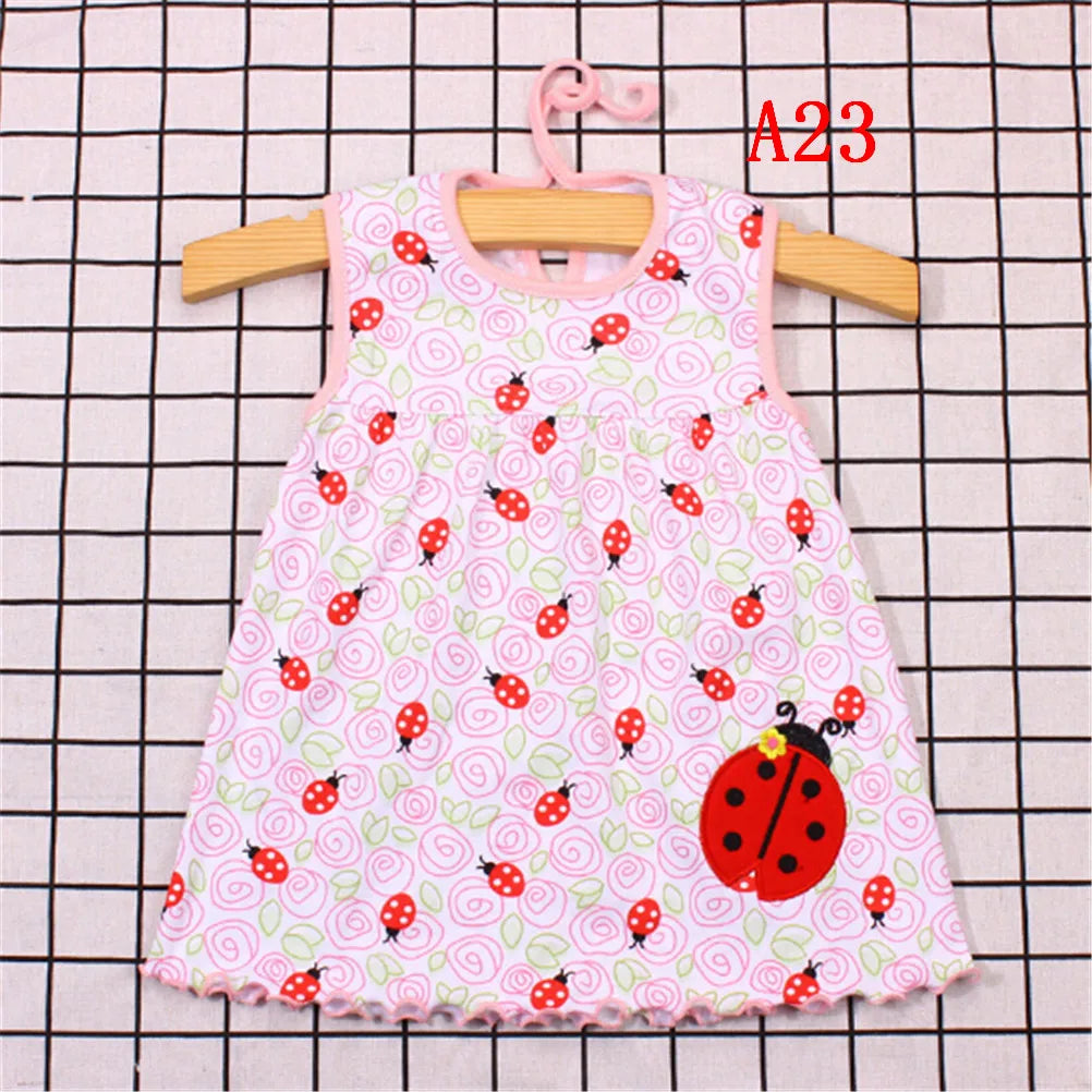 0-24M New borns Cotton Flower Sleeveless Dresses Baby Girls Summer Multi Pattern Clothes Kids Princess Dress for 0-2Y Children