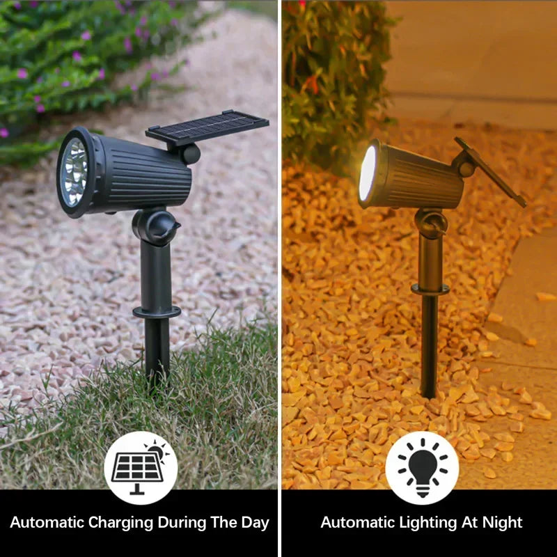 2/9 Led Solar Powered Lamp Adjustable Solar Spotlight In-Ground IP65 Waterproof Landscape Wall Light Outdoor Lighting