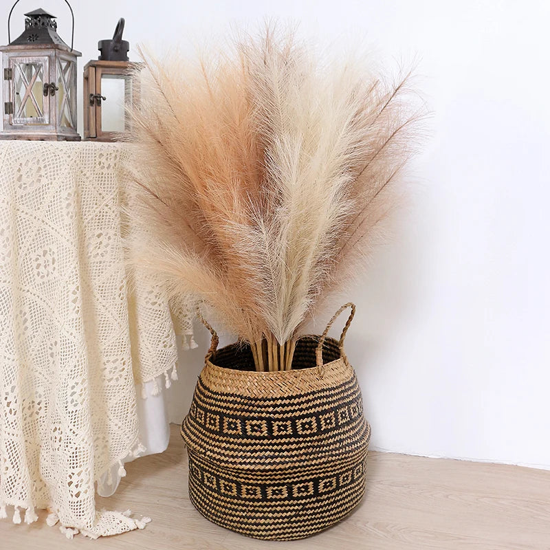 90/120cm Artificial Pampas Grass Bouquet Fake Flower for Home Room Decor Garden Wedding Decoration Outdoor Simulation Plant Reed