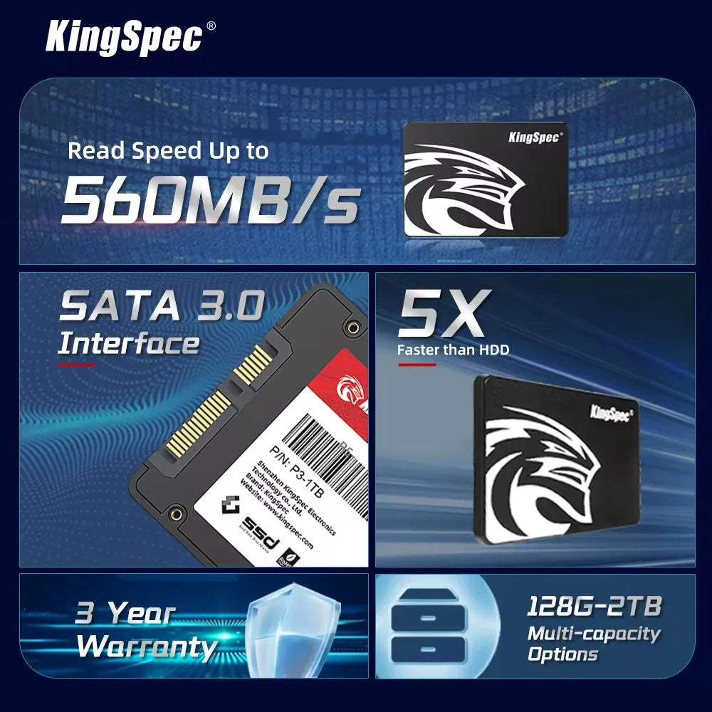 KingSpec SATA3 SSD 2.5" 120gb 240gb 480gb 128GB 256G 1TB Solid State Disk Internal Hard Drives For Computer Laptop