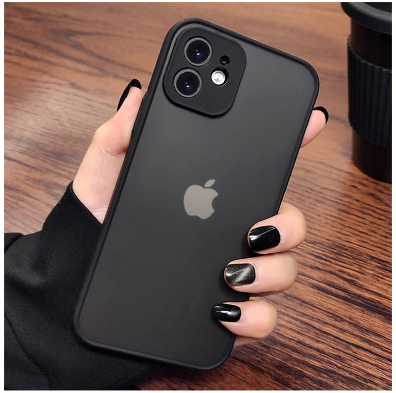 Luxury Shockproof Matte Phone Case For iPhone 15 14 13 12 11 16 Pro Max XR XS X 7 8 Plus Bumper Transparent Cover