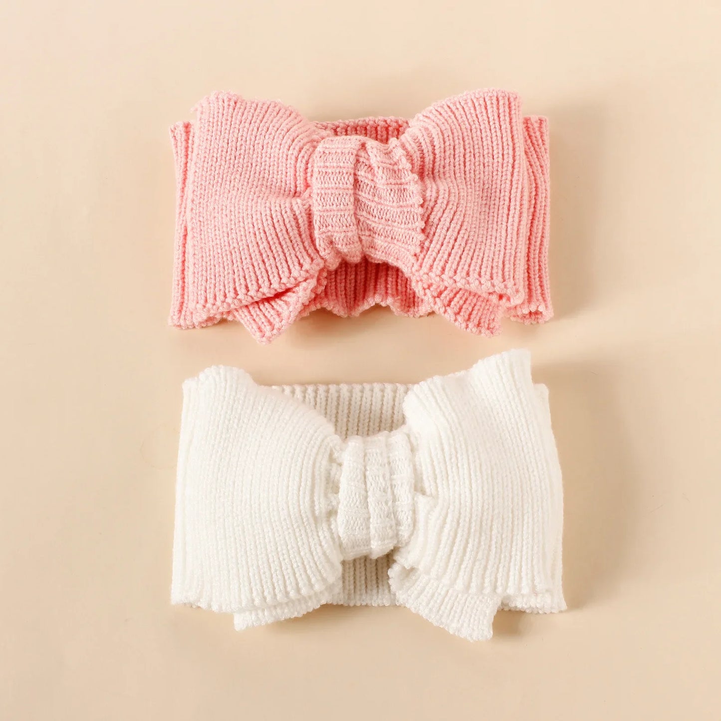 Baby Girl Bows Turban Crochet Woolen Headband Ear Warmer Children Winter DIY Handmade Headwrap Elastic Hairband hair Accessories