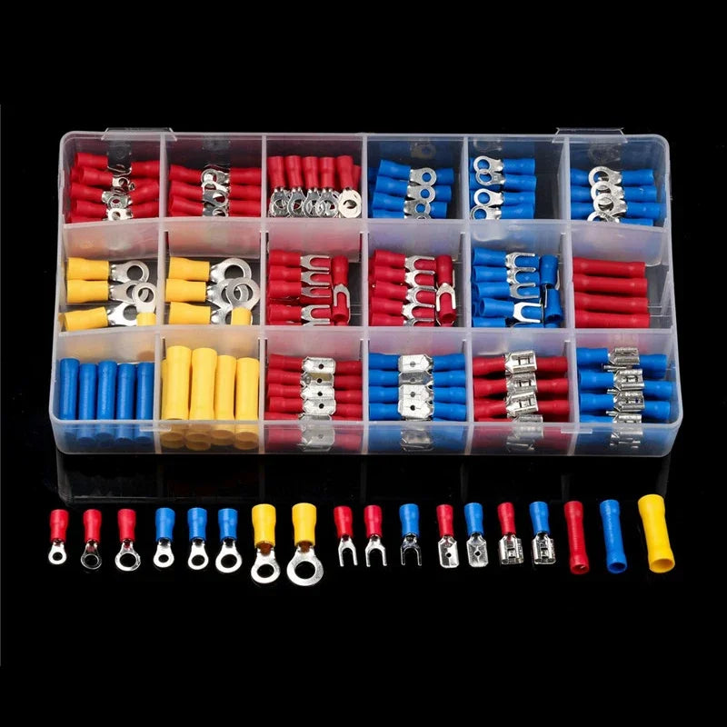 102/280/300/480PCS Wire Connector Kit Male Female Insulated Terminals Cold Crimp Terminals Assorted Crimp Terminals Spade