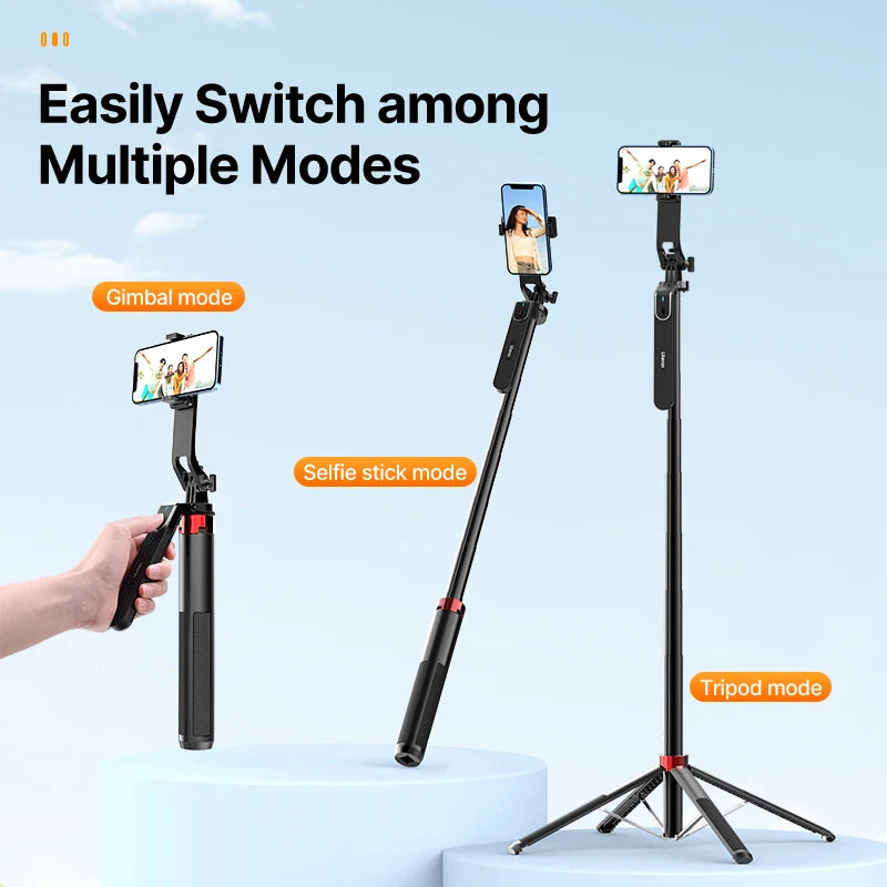 Ulanzi MA09 1.8m Selfie Stick Tripod for iPhone 16 15 14 13 12 Pro Max Phone with Remote Control with Panoramic Ball head Holder