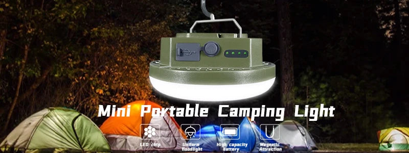 MOSLIGHTING 9900mAh Rechargeable Powerful Light Camping Lantern with Magnet Strong Light Portable Flashlight Tent Lamp Work LED