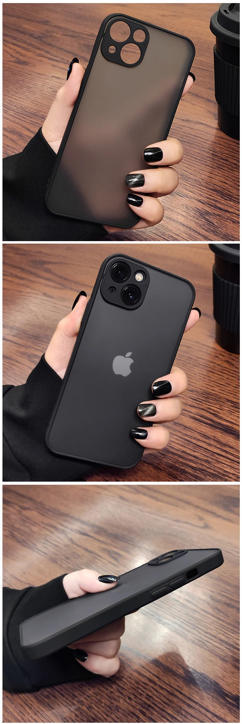 Luxury Shockproof Matte Phone Case For iPhone 15 14 13 12 11 16 Pro Max XR XS X 7 8 Plus Bumper Transparent Cover