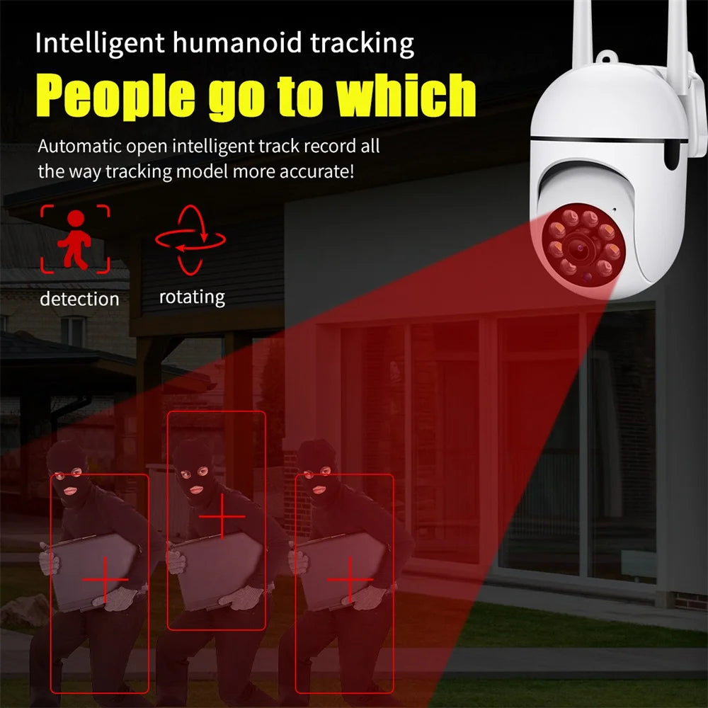 IP WiFi Camera 1080P Outdoor CCTV Video Surveillance Cameras 4X Zoom AI human Detection HD Color Night Vision IP66 waterproof