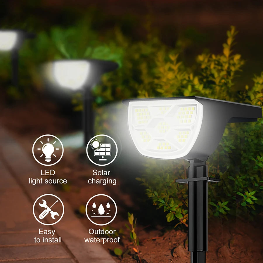 72/68 LED Solar Landscape Spotlights Lights Outdoor 2-in-1 Garden Outdoor Solar Powered Wall Light 3 Mode Front Door Backyard