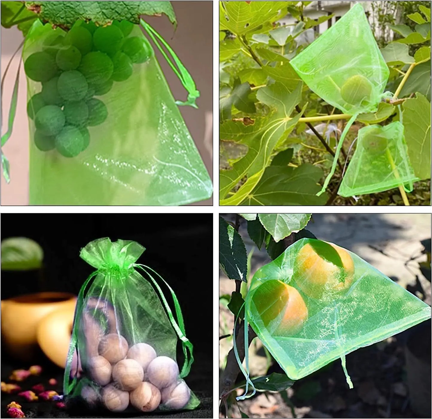 20pcs fruit Protection Netting Bag Garden Mesh Bags Agricultural Pest Control Anti-Bird Mesh Bag drawstring Vegetable grown bags