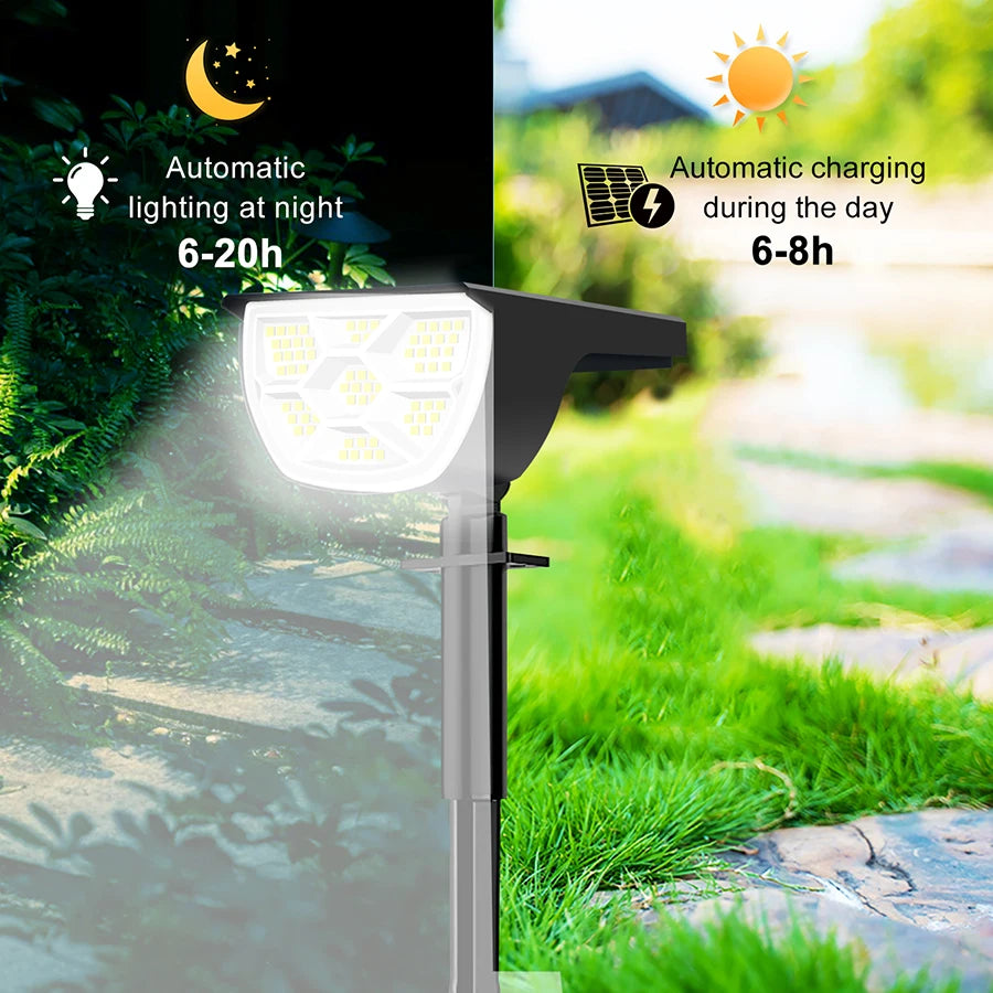 72/68 LED Solar Landscape Spotlights Lights Outdoor 2-in-1 Garden Outdoor Solar Powered Wall Light 3 Mode Front Door Backyard