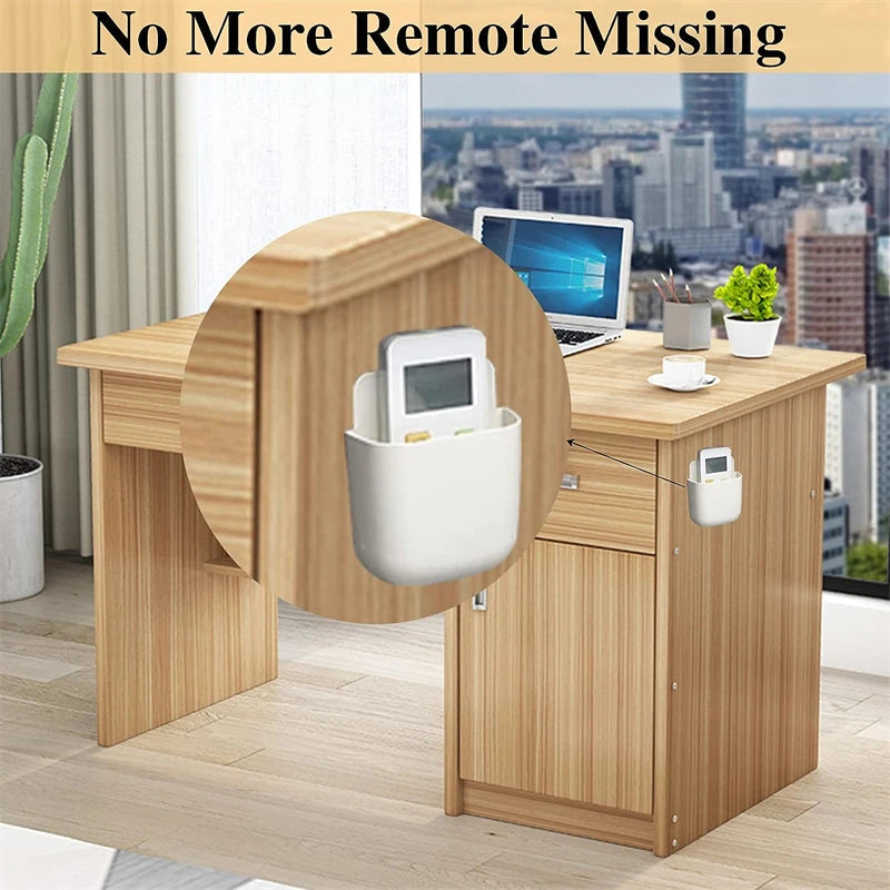 2PCS Wall Mounted Storage Box Household Living Room Conditioner Remote Control Bedside Phone Storage Holder Organizer Box Shelf