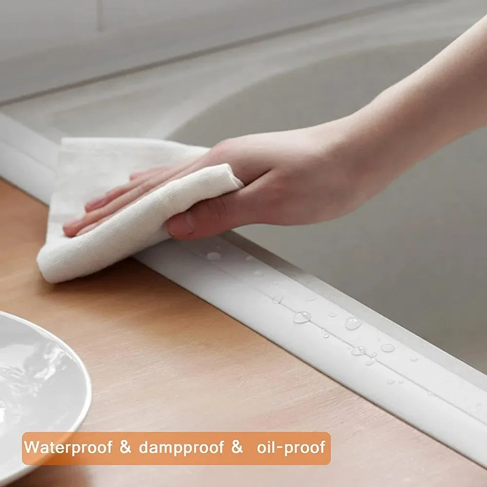 320cm Bathroom Kitchen Self Adhesive Sealing Tape Shower Sink Bath Caulk Strip Waterproof Wall Sticker Sink Edge Tapea household