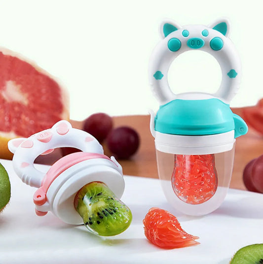 Baby Food Feeding Spoon Juice Extractor Fruit Feeder Pacifier Baby Feeding Bottle Silicone Gum Fruit Vegetable Bite Eat Feeder