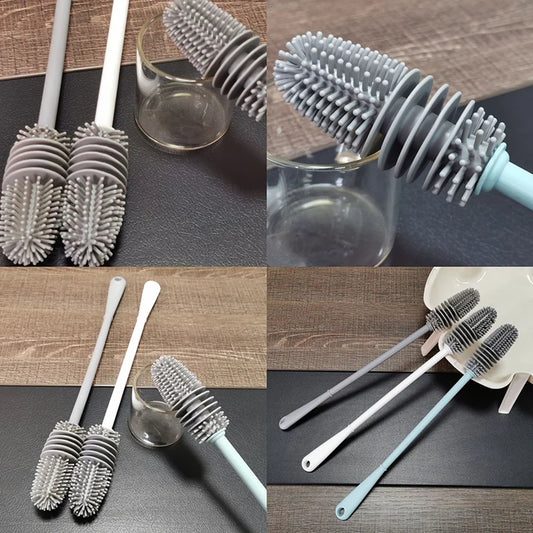 1PC Household Kitchen Detachable Cleaning Small Bore Baby Bottle Brush Rotary No Dead Corner Long Handle Cup Brush