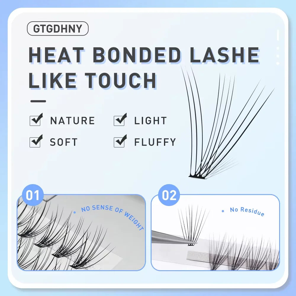 60pcs Individual Cluster EyeLashes Professional Makeup Grafting Fake False Eyelashes for Eyelash Extensions False Eyelashes Tabs