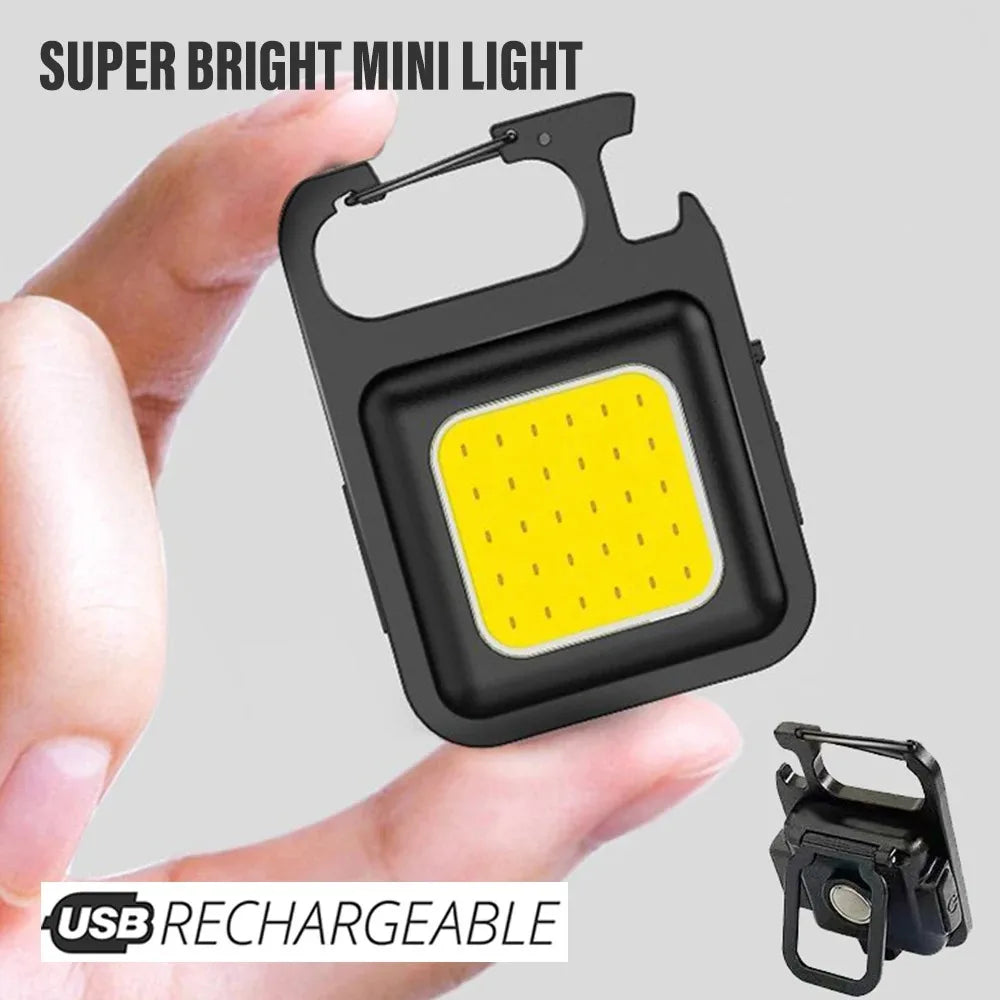 Mini LED Flashlight Keychain Multifunctional Portable COB Camping Lamps USB Charging Work Lights Outdoor Fishing Hiking Lanterna