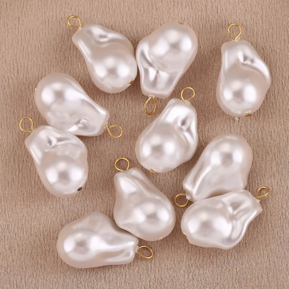 10pcs Imitation Pearl Earring Charms In Jewelry Making DIY Earring Pandants DIY Fashion Cute Heart Geometry Charm Dangles