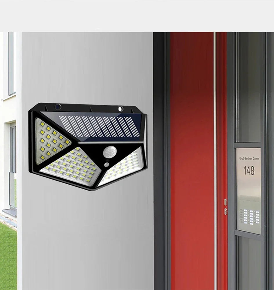 1/2/4PCS New Solar Lights Outdoor Wall Lamp PIR Motion Sensor 100LED Solar Powered Sunlight Street Light for Garden Courtyard