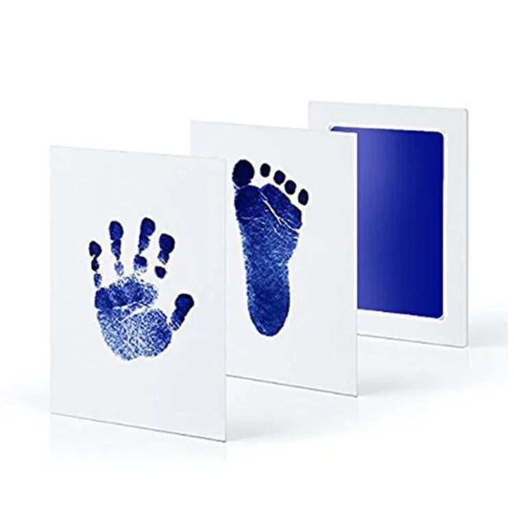 Safe Non-toxic Baby Footprints Handprint No Touch Skin Inkless Ink Pads Kits for 0-10 Months Newborn Pet Dog Footprint Souvenir