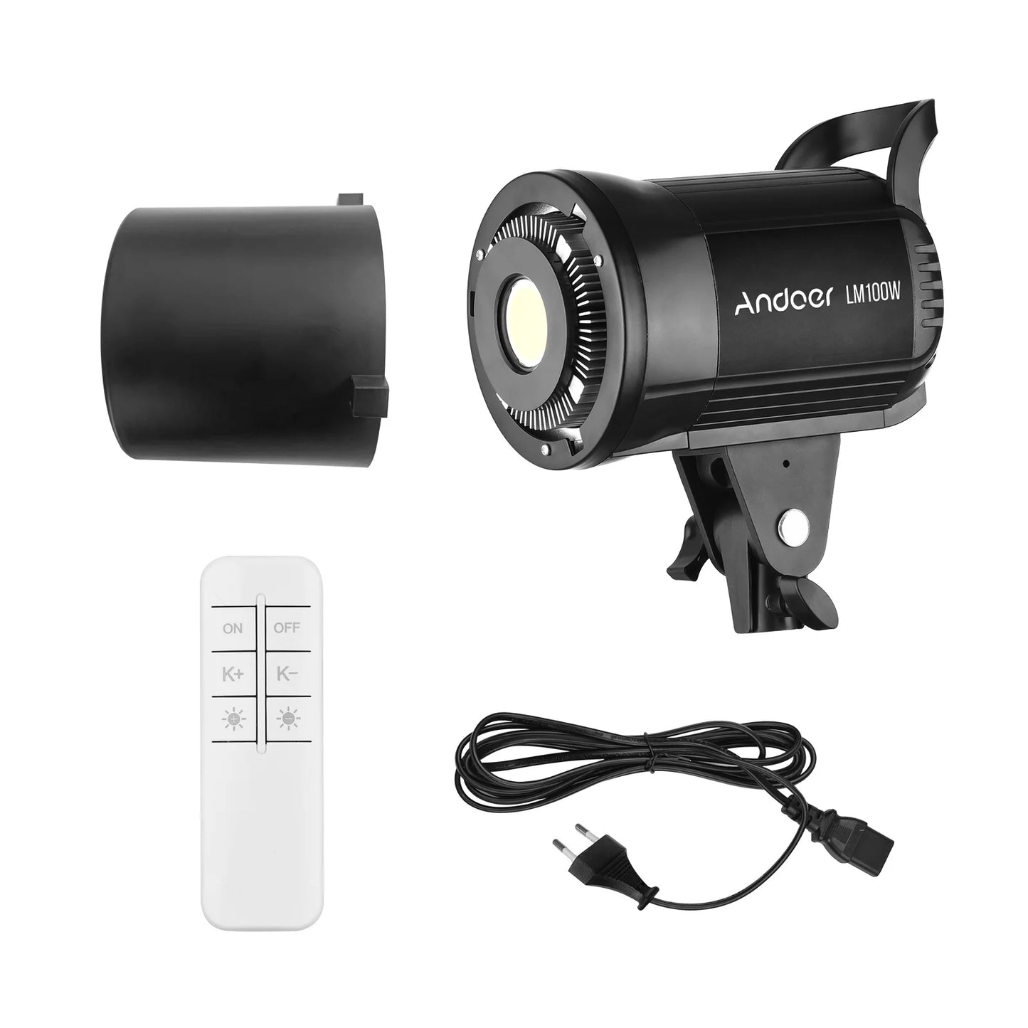 Andoer 100W Studio LED Video Light 5600K Dimmable Bowens Mount Continuous Light with Remote Control for Video Live Streaming