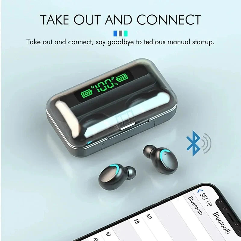 F9 TWS Wireless Earbud Bluetooth Earphone HIFI MUSIC Stereo Headphone With Mic Touch Control Headset For iPhone Xiaomo Samsung