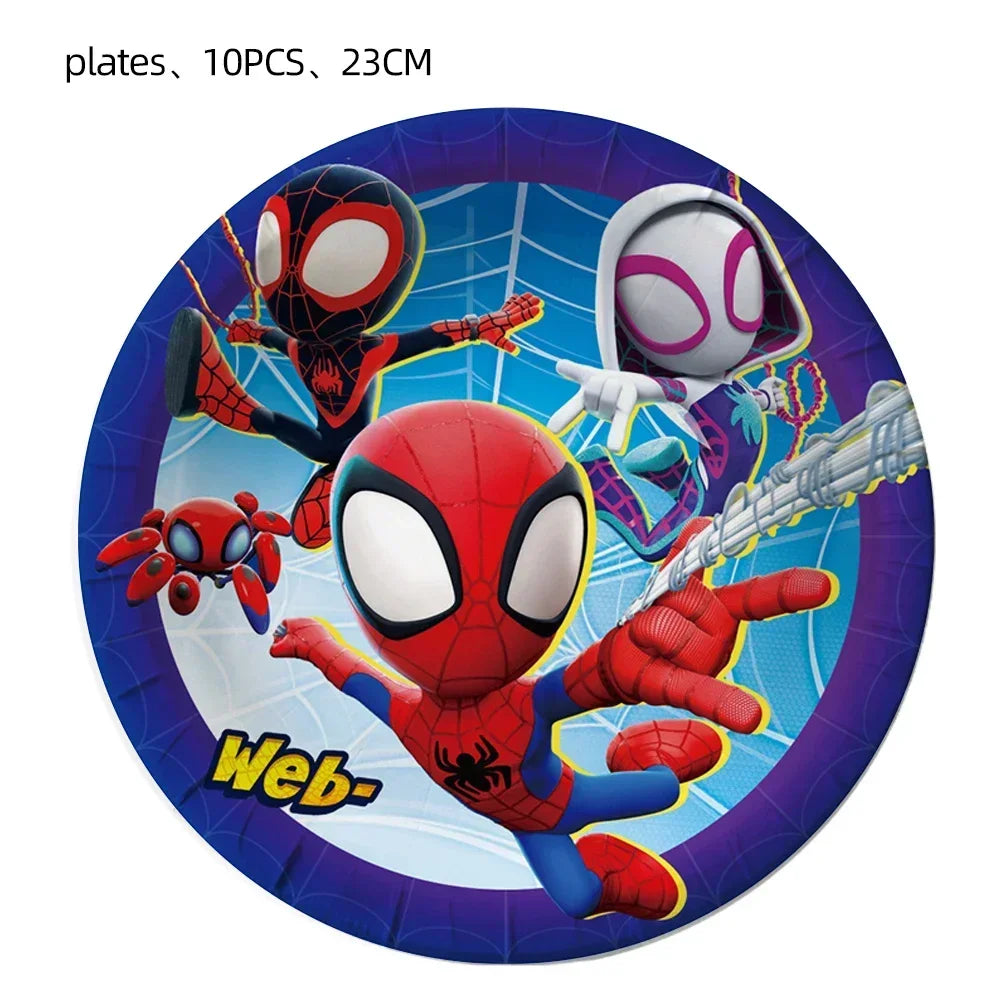 Marvel Birthday Party Tableware Paper Plate Decorations Disposable Tableware Set Supplies Spider-Man and His Best Friends