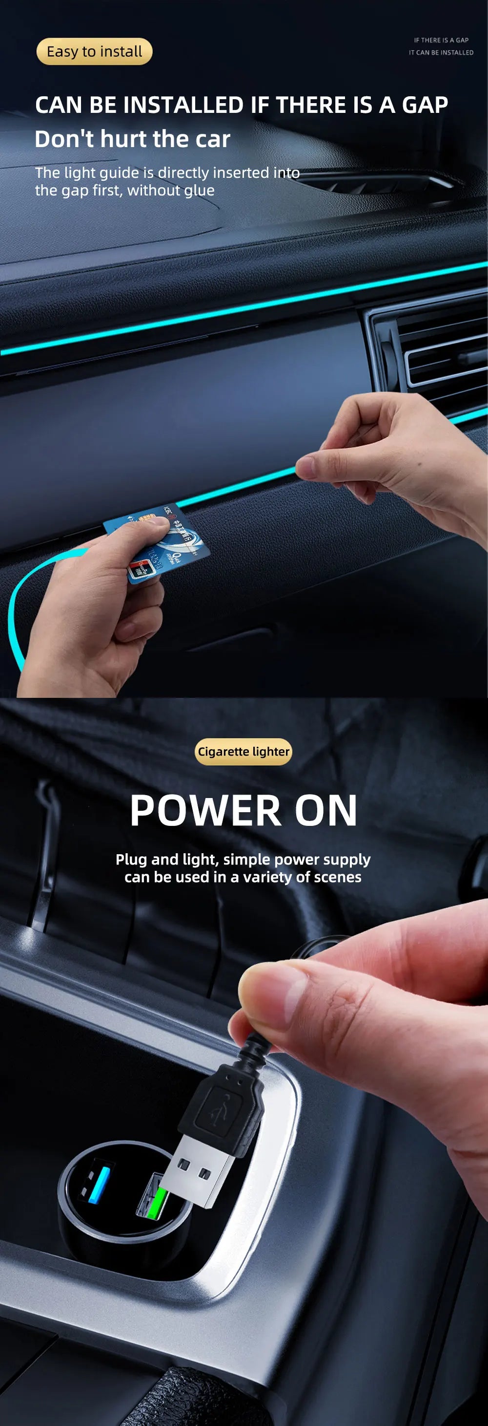 5M EL Wiring Neon Strip with USB LED Car Interior Decoration Light DIY Flexible Ambient Light Car LED Strip Soft Rope Tube