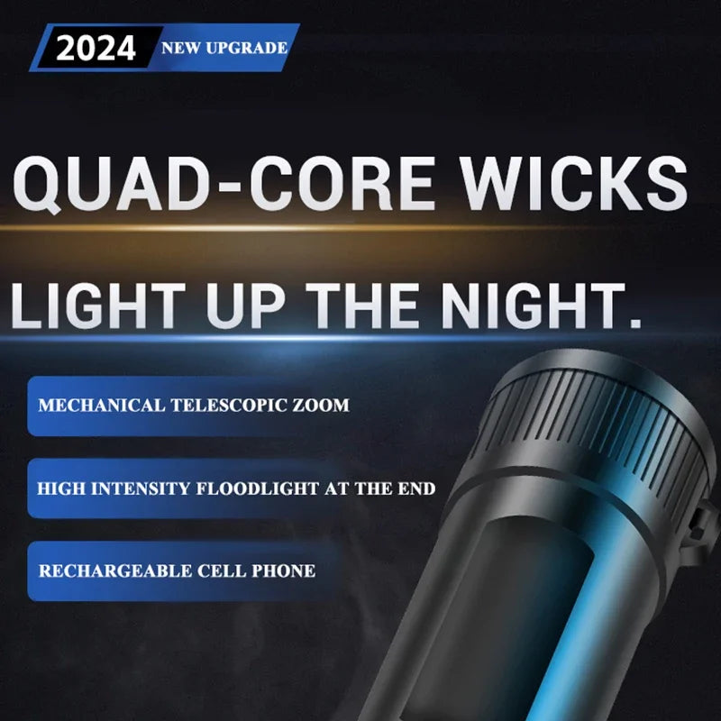 Powerful P70 Led Flashlights 5000LM Ultra Bright Tactical Light Emergency Spotlights Telescopic Zoom Light Builtin 18650 Battery