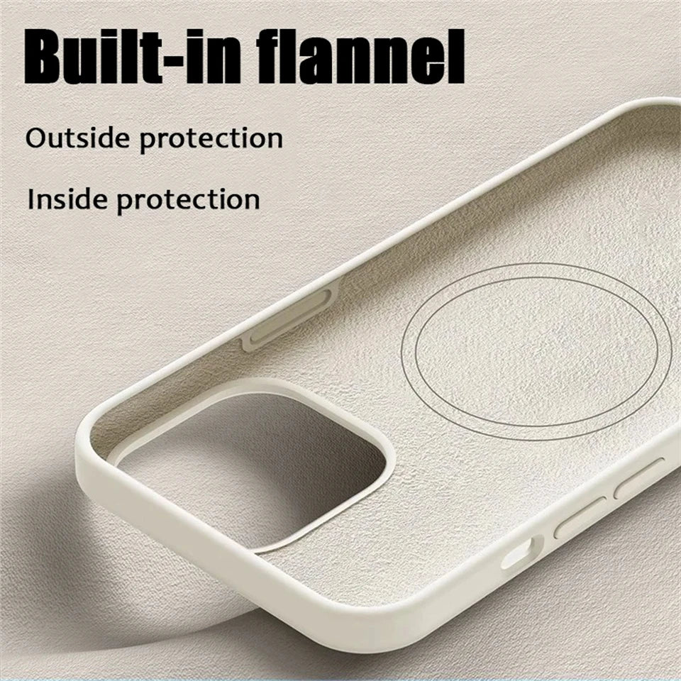 Original Liquid Silicone For Magsafe Case For iPhone 16 15 14 13 12 11 Pro Max Plus Cases Magnetic Wireless Charging Phone Cover