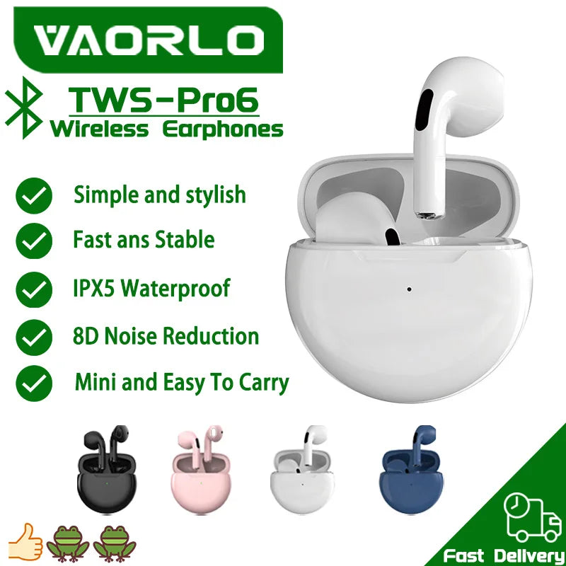 Bluetooth 5.0 Wireless Earphones HIFI Stereo TWS In-ear Noise Cancelling Earbuds Sports Waterproof Headphones for Smartphones PC