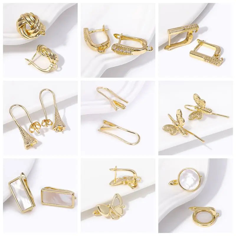 18K Gold Plated Brass Mini Tree Leaf Leaves Charms Pendants,For Earrings Necklace Jewelry Making DIY Handmade Crafts Wholesale