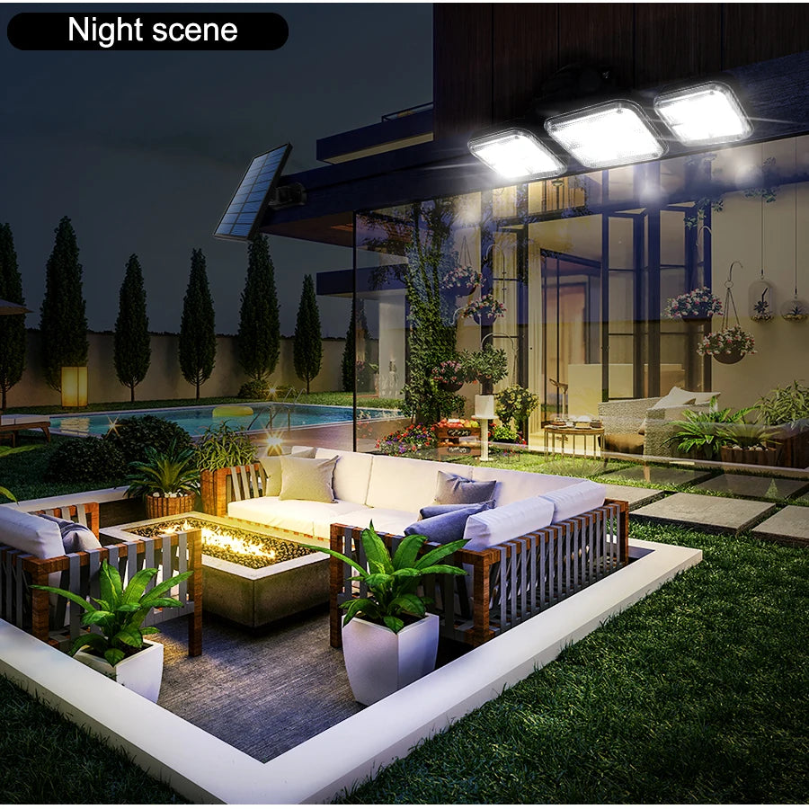 20w Solar Light 122/333led IP65 Waterproof Outdoor Indoor Solar Garden Lamp With Adjustable Head Wide Lighting Angle With 3 Mode