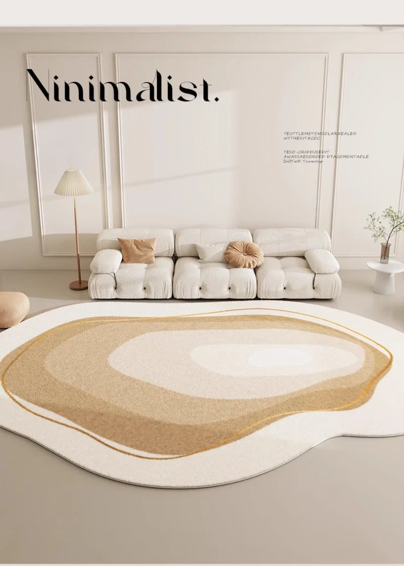 Fluffy Soft Special Shaped Irregular Carpet Living Room Sofa Coffee Table Non Slip Carpets 2024 New Cream Style Home Bedroom Rug