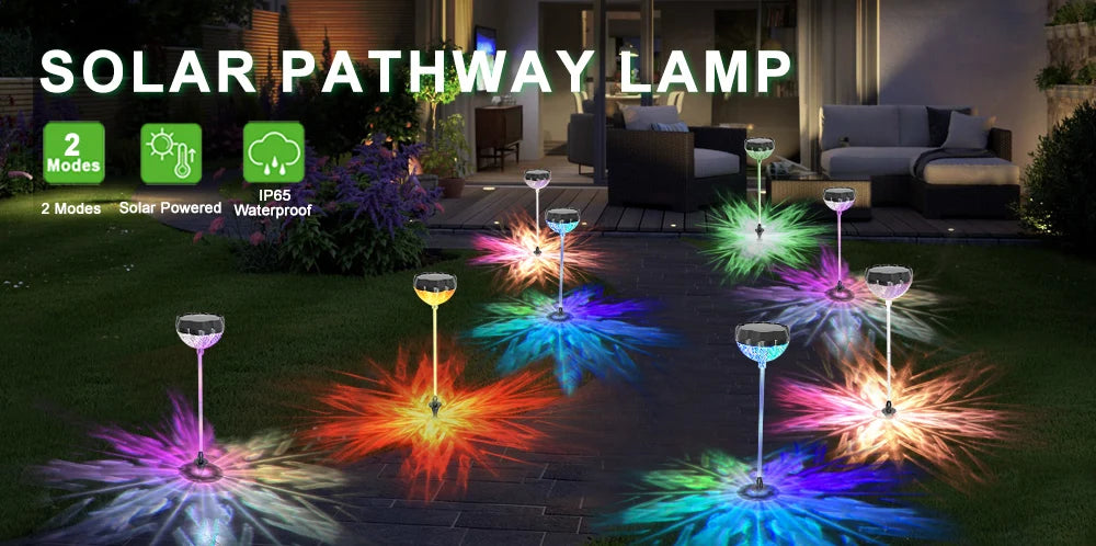 Solar Pathway Lights Outdoor Solar Pathway Garden Lamp Waterproof Landscape Lights Walkway Driveway Lawn Patio Garden Decor