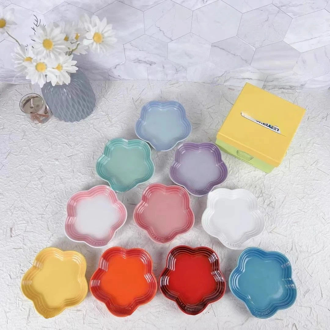 Plum Blossom Small Plate 14cm Sauce Plates French Cool Color Cake Dish Gradual Spit Bone Dishs Tableware Ceramic Dessert