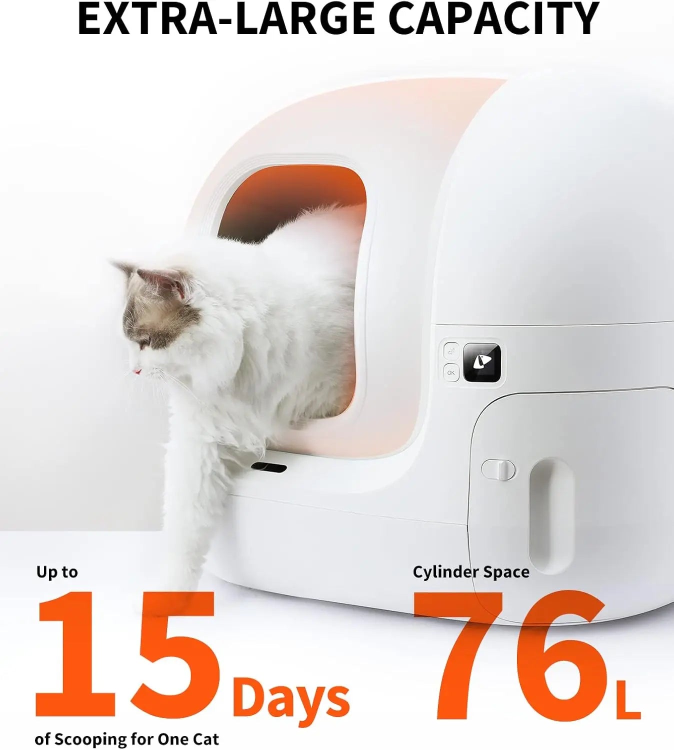 Self Cleaning Cat Litter Box, PuraMax Cat Litter Box for Multiple Cats, App Control/Odor Removal Automatic Cat Litter Box