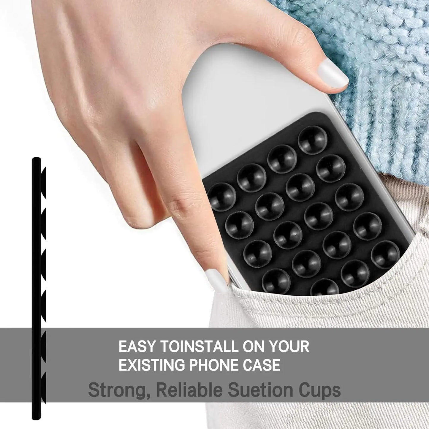 Strong Grip Phone Holder Adhesive Silicone Suction Phone Case Mount Anti-Slip Hands-Free Sticky Cell Phone Grip Stands