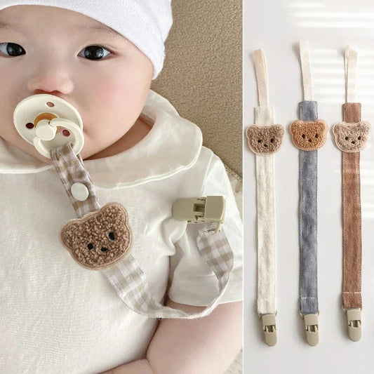 Cute Bear Baby Pacifier Chain Clips Holders Anti-drop Chain Cartoon Teething Clips Teether Toy Soother Pacifier Strap