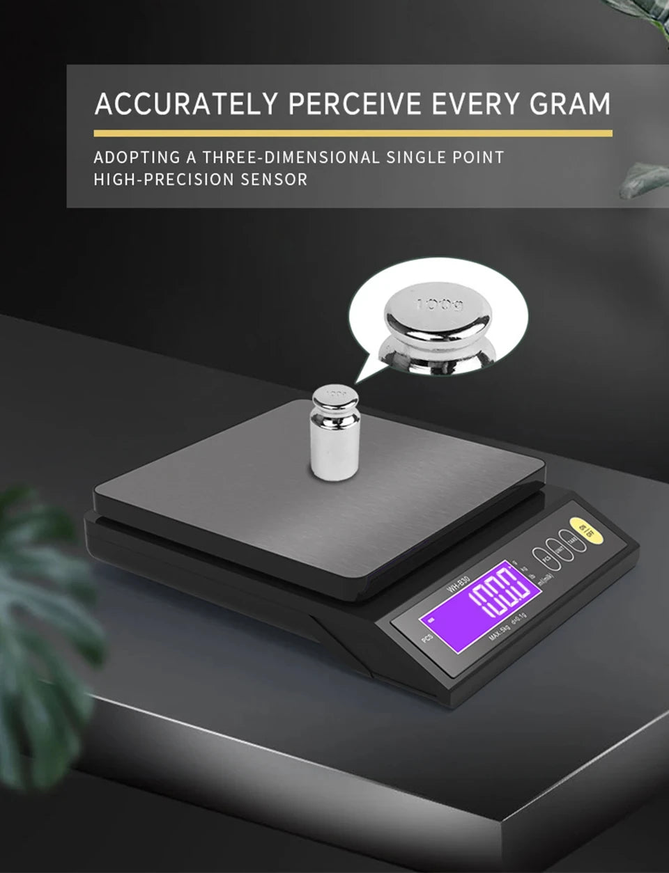 5kg/0.1g 10kg/1g Digital Electronic Kitchen Scale LCD Display Fully Waterproof Stainless Steel Measuring Weighing Baking Tool