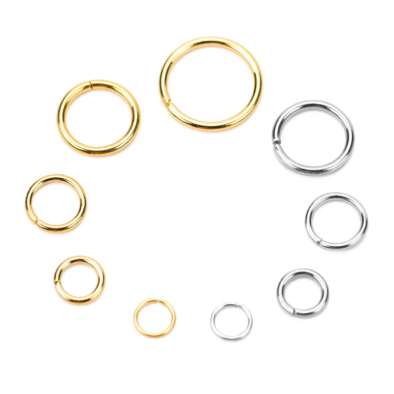 100pcs PVD Never Fade Stainless Steel Open Jump Rings 4 5 6 8 10 mm Split Rings Connectors For Necklace Bracelet Jewelry Making