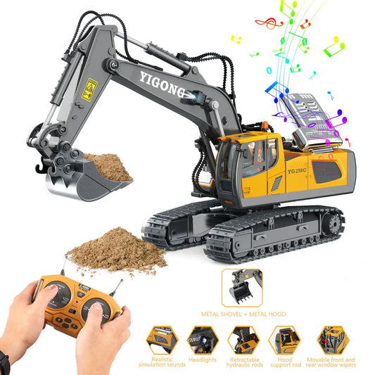 2.4G RC Excavator Children Remote Control Model Car Engineering Dump Truck Bulldozer High Tech Remote Control Car Children Toys