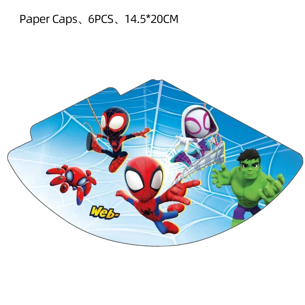 Marvel Birthday Party Tableware Paper Plate Decorations Disposable Tableware Set Supplies Spider-Man and His Best Friends