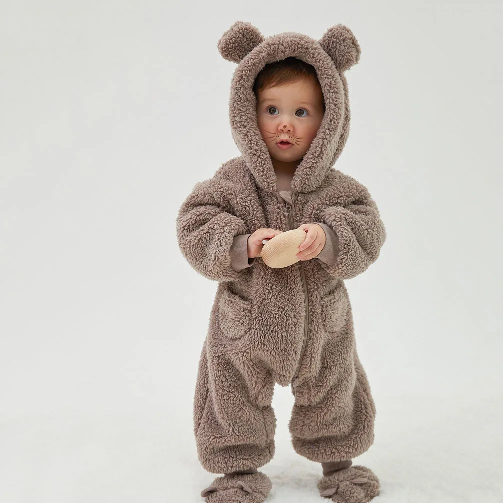 0-2Y Newborn Baby Rompers Spring Autumn Warm Fleece Baby Boys Costume Baby Girls Clothing Animal Overall Baby Outwear Jumpsuits