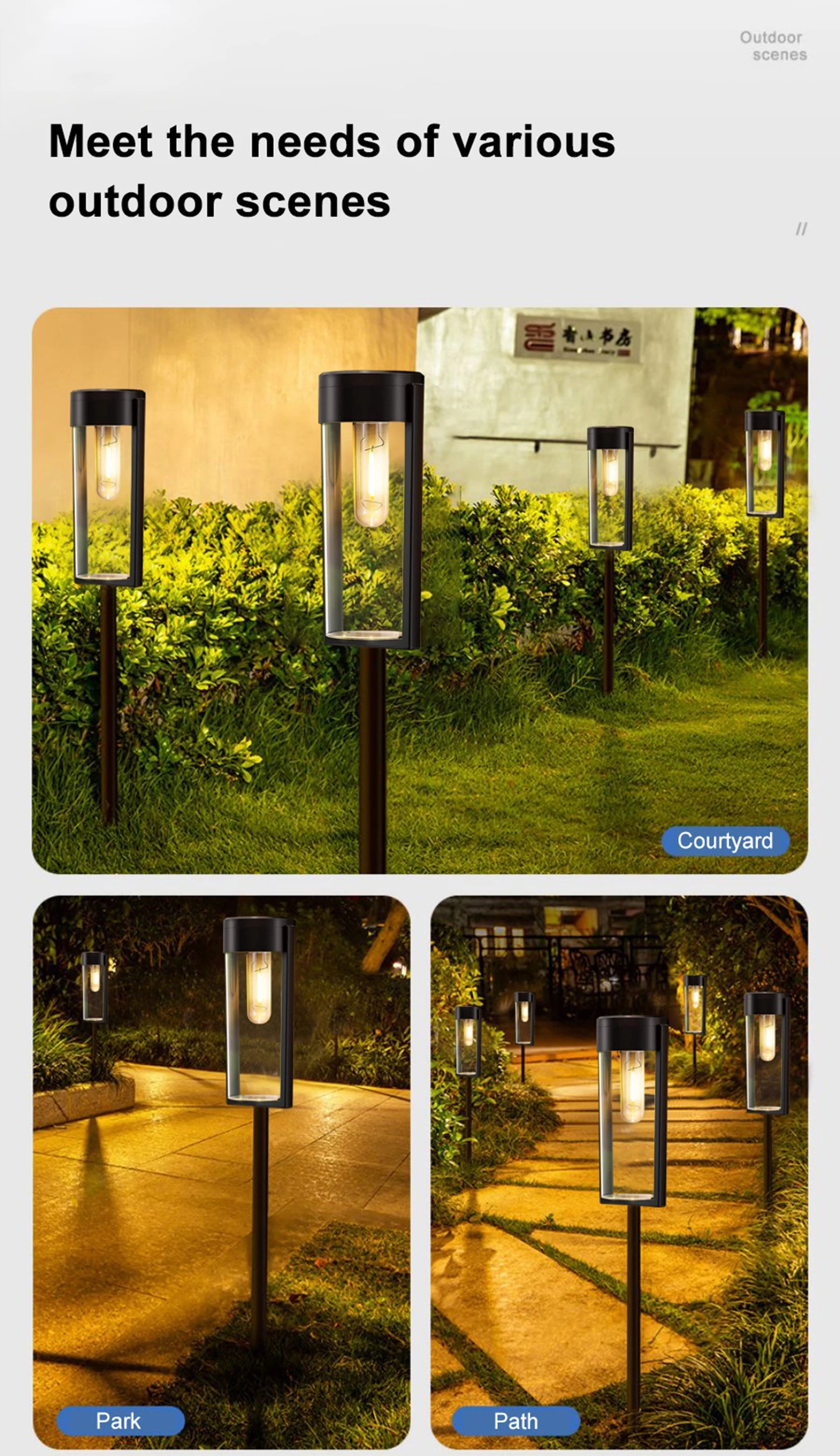 Solar Pathway Lights Outdoor Solar Pathway Garden Lamp Waterproof Landscape Lights Walkway Driveway Lawn Patio Garden Decor