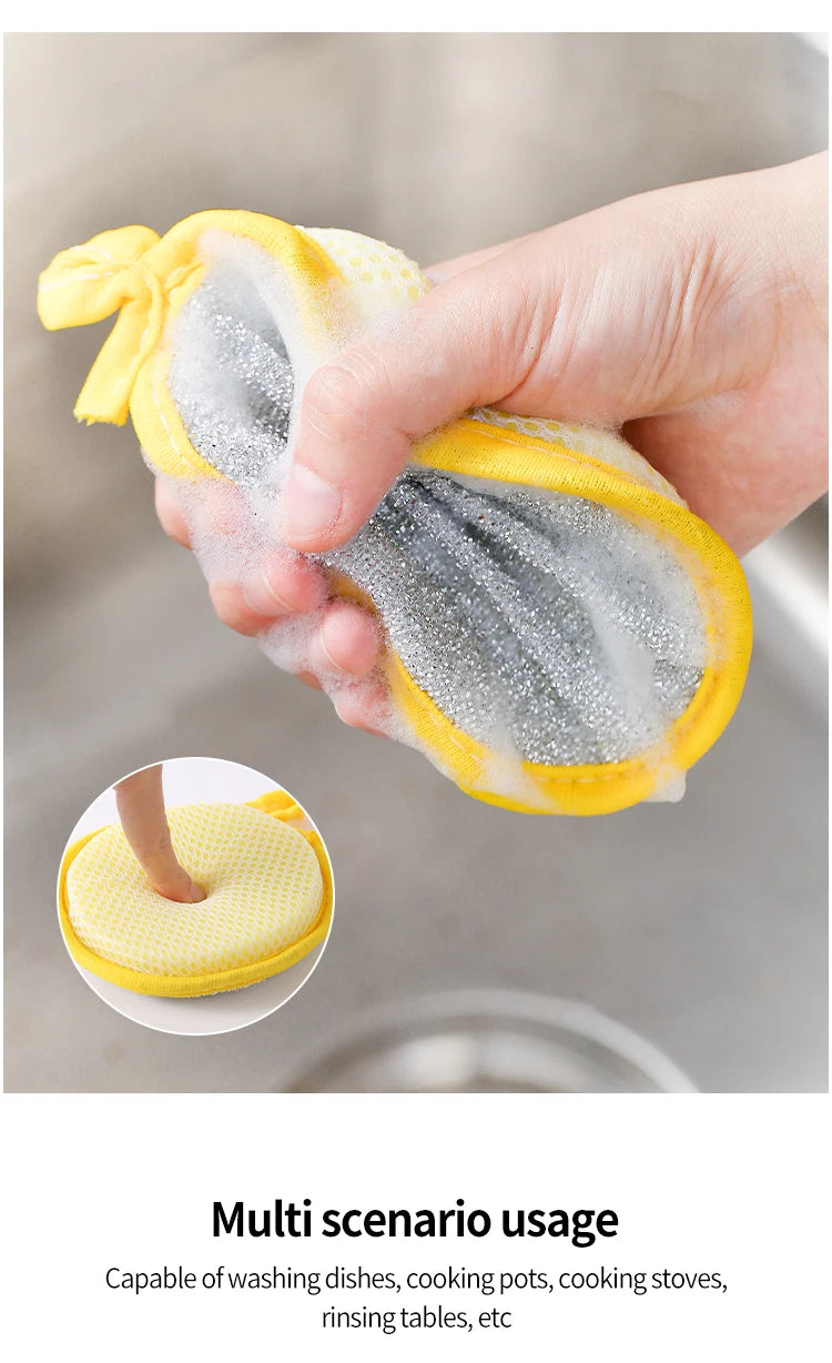 Dishwashing Sponge Reusable Washable Sponges Double Side Magic Sponge To Wash Dishes Useful Things for Kitchen Clean Tools