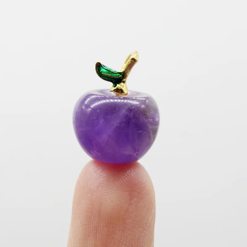 12pcs Natural Stone Apple Pendant New Woman Fashion Jewelry High Quality Crystal Amethyst Lapis Lillet Pendant for DIY Necklace