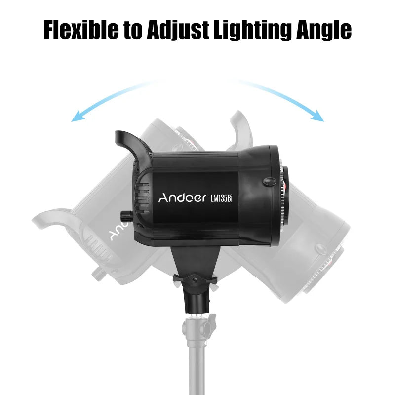 Andoer LM135Bi Portable LED Photography Fill Light 135W Studio Video Light 3000K-5600K Dimmable Bowens Mount Continuous Light